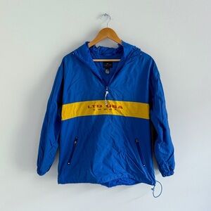 Rare VTG LIMITED Sport LTD USA Flag Spell Out Pullover Windbreaker Jacket 90s 63